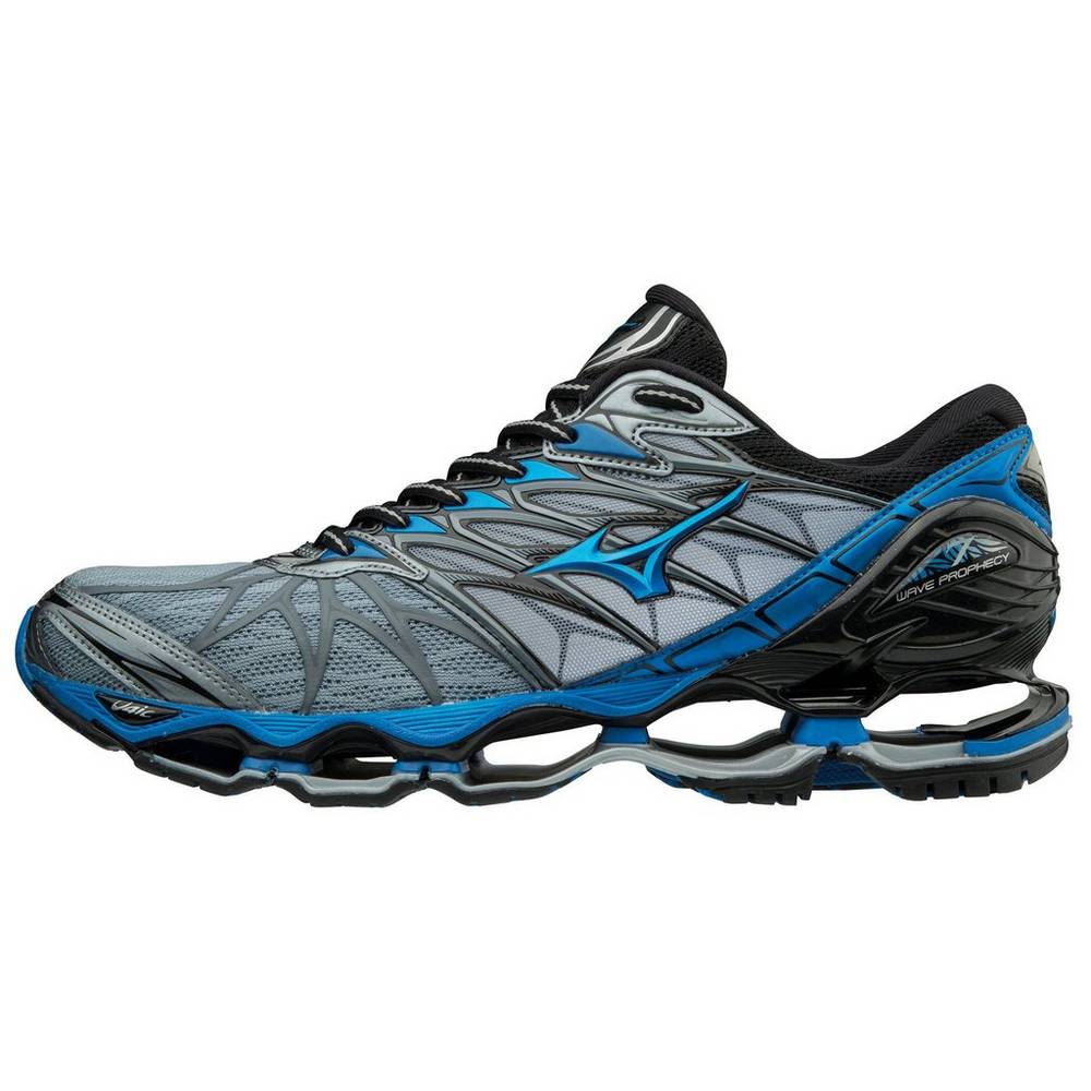 Mens Mizuno Wave Prophecy 7 Running Shoes Black/Silver Philippines (TFQBWX348)